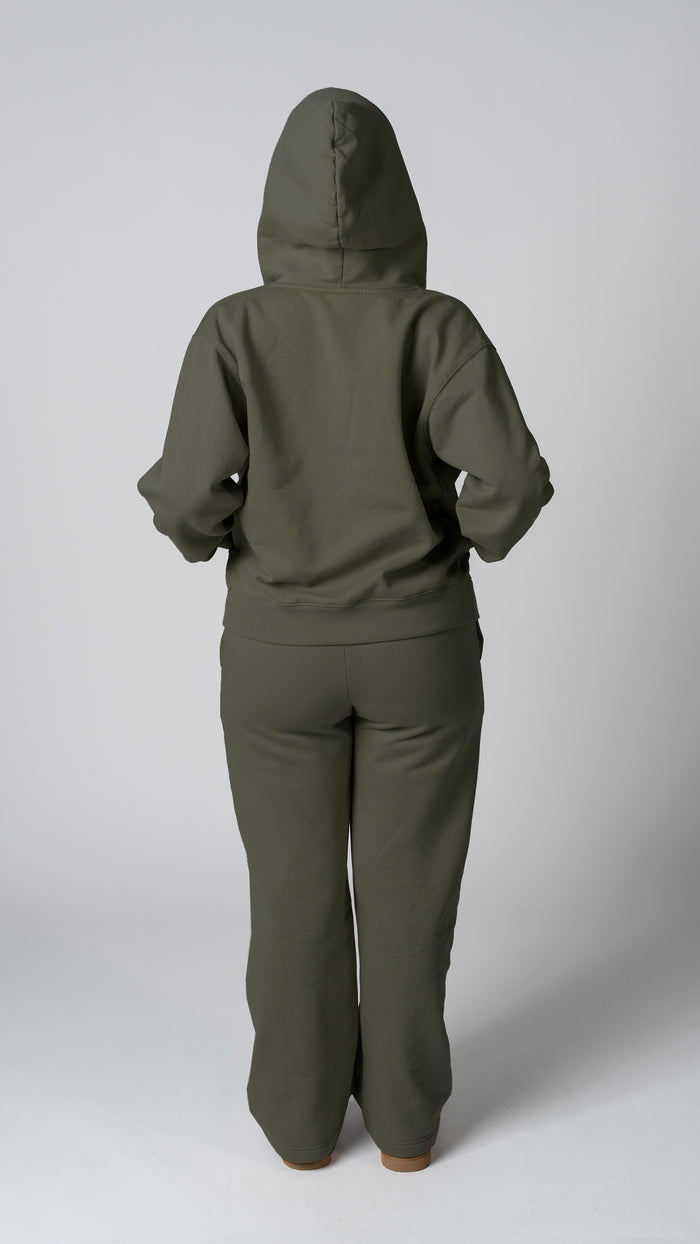 Foundation Wide Leg Sweatpant in Olive - view 3