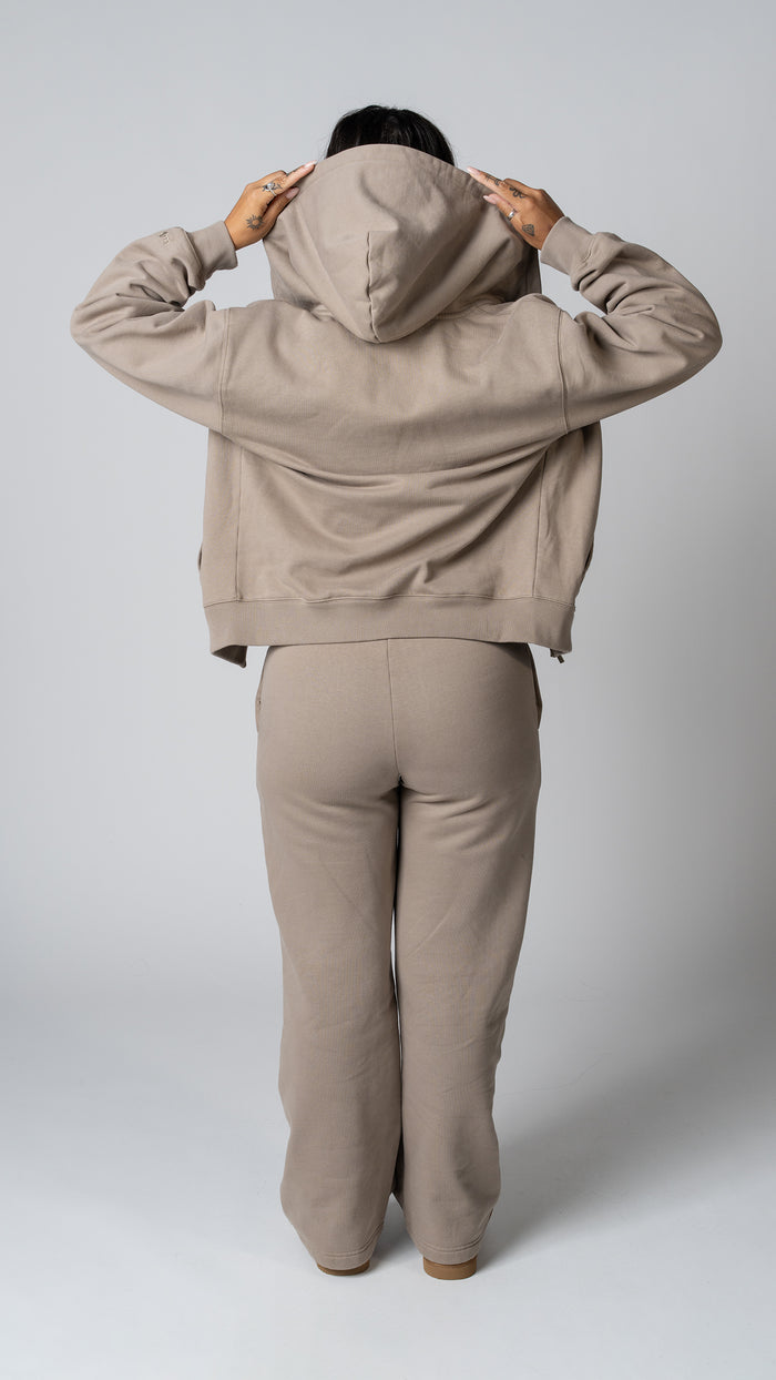 Foundation Wide Leg Sweatpant in Taupe - view 3