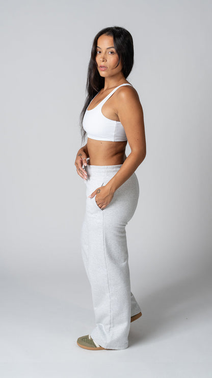 Foundation Wide Leg Sweatpant in Heather Fog Grey - view 4