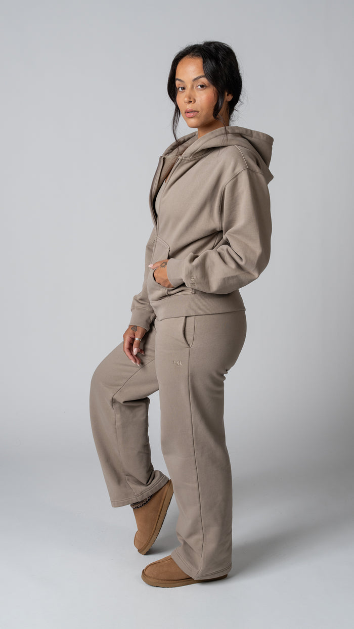 Foundation Wide Leg Sweatpant in Taupe - view 4