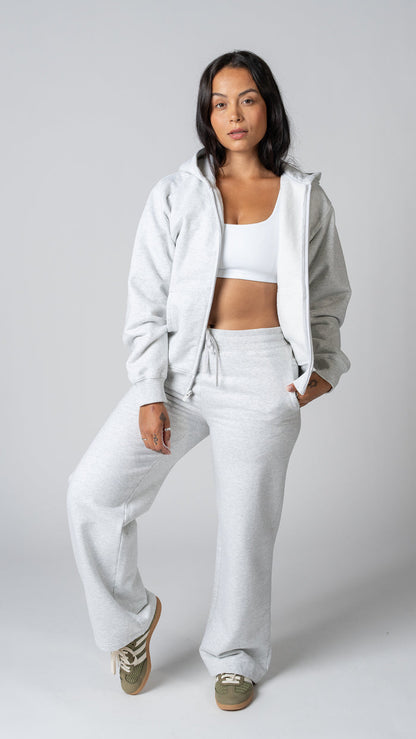 Foundation Wide Leg Sweatpant in Heather Fog Grey - view 5