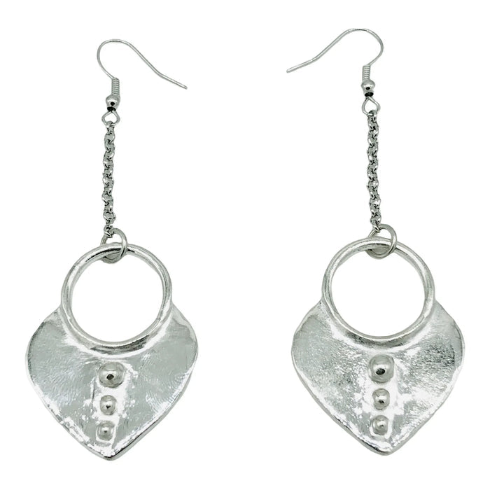 Full Heart Earrings Silver - Yelena Noah Designs