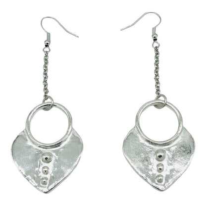 Full Heart Earrings Silver - Yelena Noah Designs