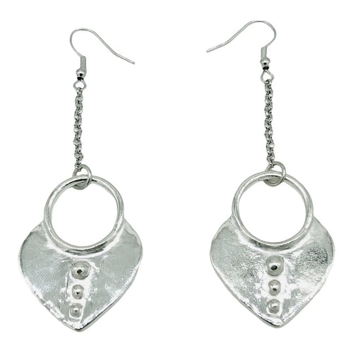 Full Heart Earrings Silver - Yelena Noah Designs