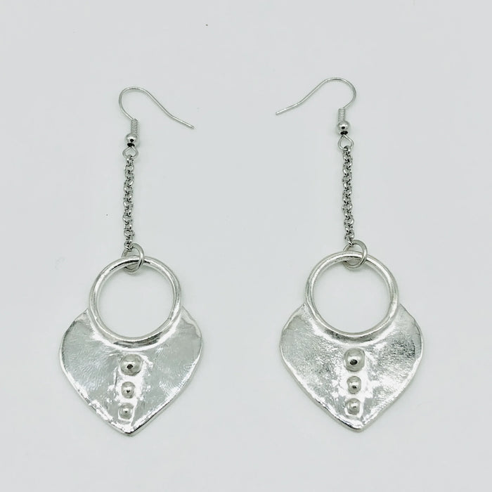 Full Heart Earrings Silver - Yelena Noah Designs