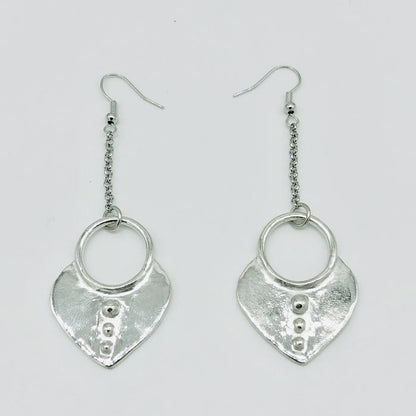 Full Heart Earrings Silver - Yelena Noah Designs