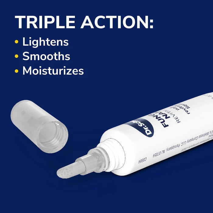 Fungal nail revitalizer applicator bottle with white refill tube