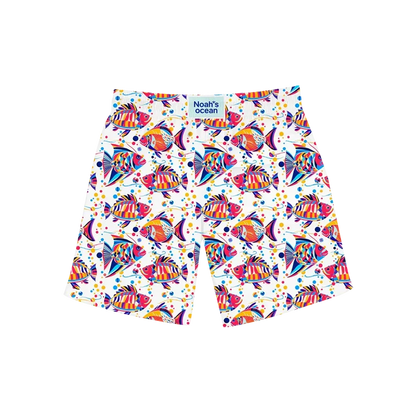 Nachhaltige Herren-Badehose aus recyceltem Material – Modell Funky Fish von Noah*s Ocean.