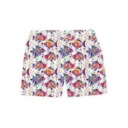 Nachhaltige Kinder-Badehose aus recyceltem Material – Modell Funky Fish von Noah*s Ocean.