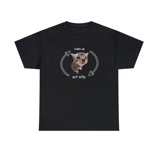 Funny And Cute Cat Print Short Sleeve