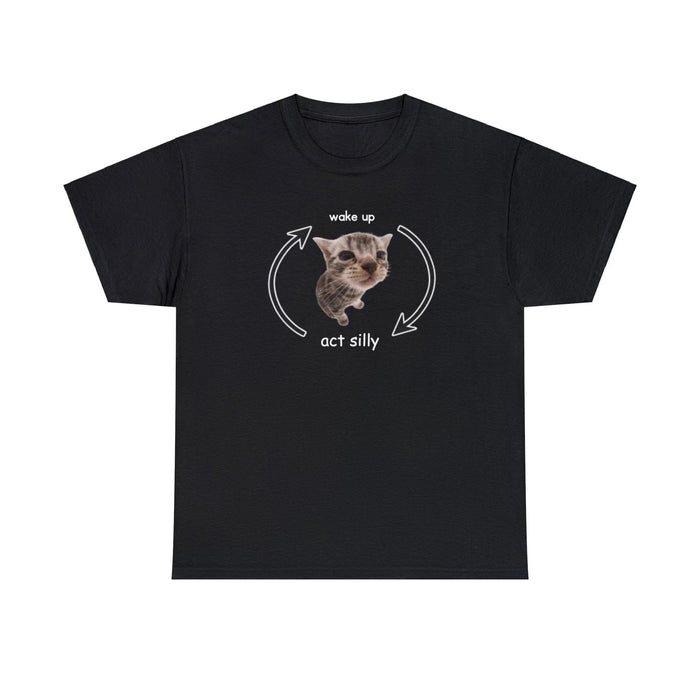 Funny And Cute Cat Print Short Sleeve