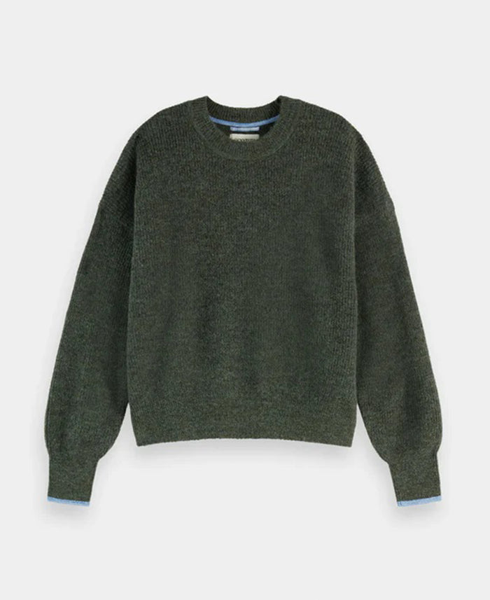Fuzzy Crew Neck Pullover