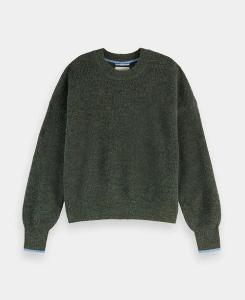 Fuzzy Crew Neck Pullover