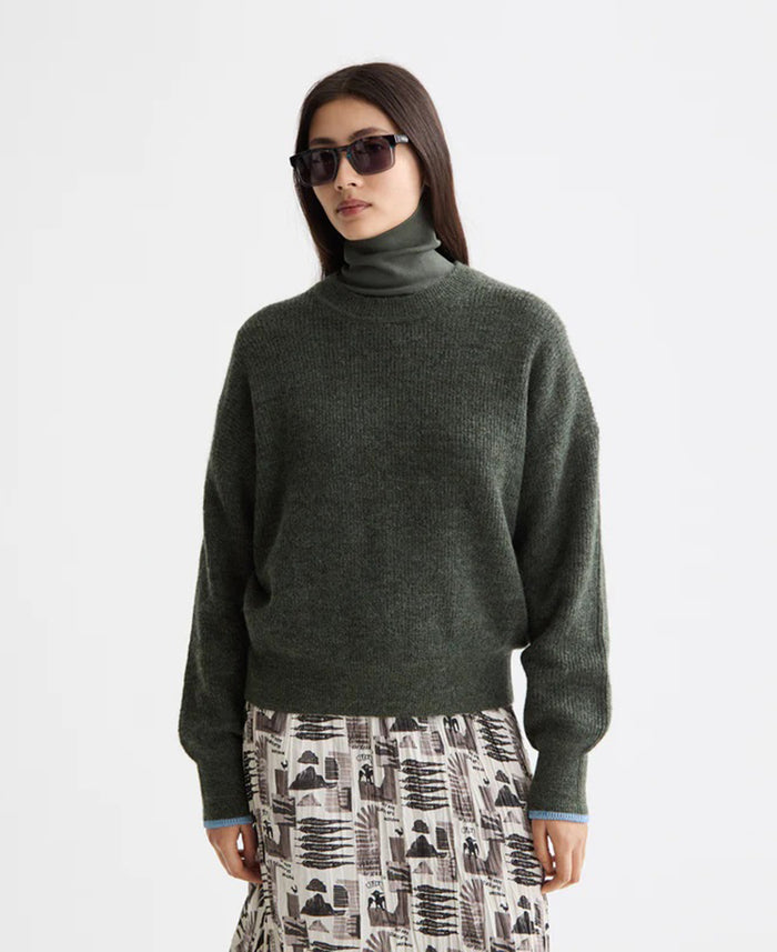 Fuzzy Crew Neck Pullover