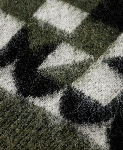 Fuzzy Jacquard Crew Pullover
