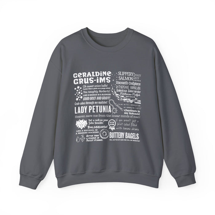 Oversized crewneck sweatshirt from thtgrlreads featuring Zodiac Academy inspired literary quotes in white vintage-style print on a charcoal Comfort Colors base, part of the crewnecks collection.