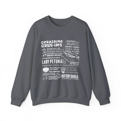 Oversized crewneck sweatshirt from thtgrlreads featuring Zodiac Academy inspired literary quotes in white vintage-style print on a charcoal Comfort Colors base, part of the crewnecks collection.