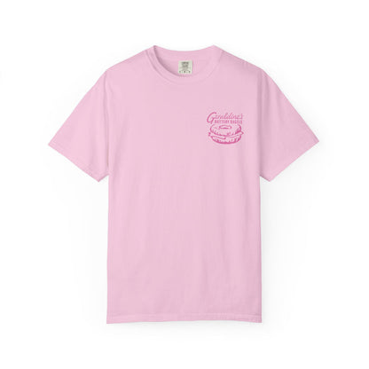 Zodiac Academy-themed unisex Comfort Colors graphic tee by thtgrlreads in soft pink with vintage wash, featuring a small vintage puff print design on the chest.