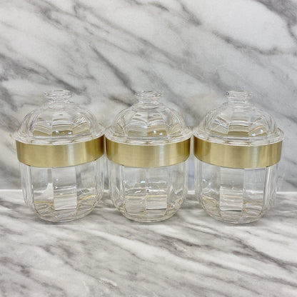 Gianna Small Acrylic Canister with Gold Rim - Set of 3 Accessories