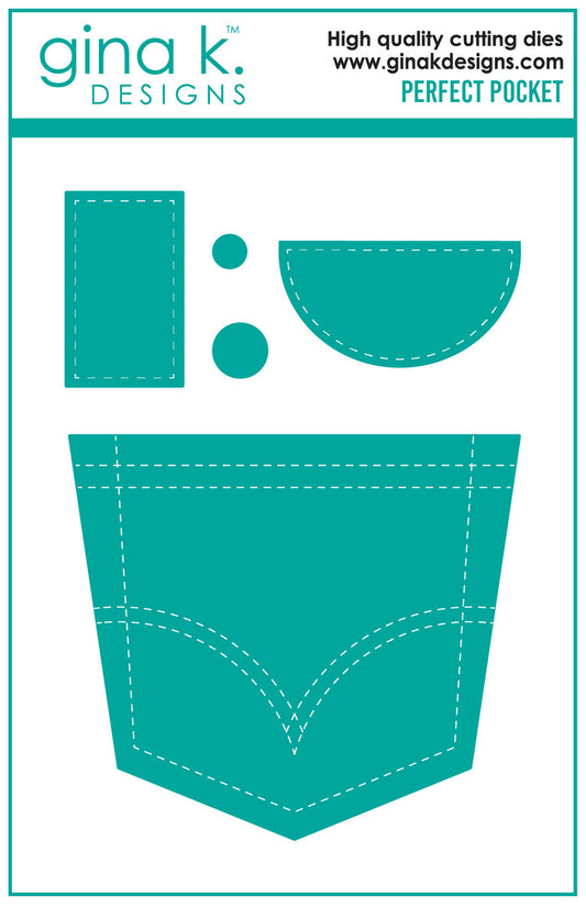Gina K. Designs - Dies - Perfect Pocket. Our dies are compatible with most die cutting machines. Follow the manufacturer's instructions for your specific machine for cutting wafer thin dies. Available at Embellish Away located in Bowmanville Ontario Canada.