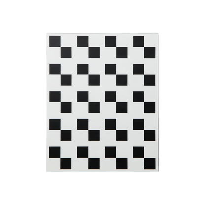 Glass Square Fiducial Mark Calibration Target (200x250mm 4x5), SKU CT20040107, three quarter front view