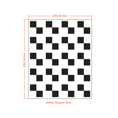 Glass Square Fiducial Mark Calibration Target (200x250mm 4x5) CT20040107