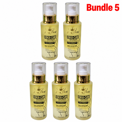 Glory White G5 Verge-Cline Ultra Rapide Stretch Mark Oil, moisturizing body oil designed to nourish and soften skin while helping improve the appearance of stretch marks for smoother, more even-looking skin.