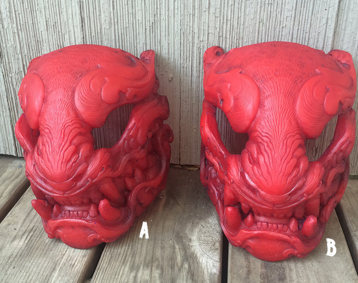 GLOW IN THE DARK RED PANTHER- HAND PAINTED, READY TO WEAR MASK