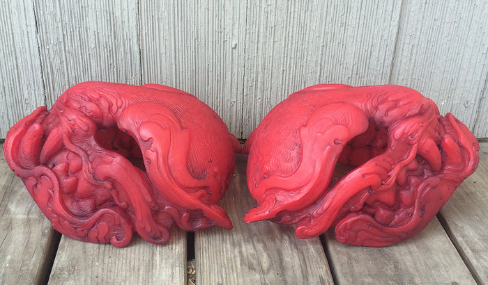 GLOW IN THE DARK RED PANTHER- HAND PAINTED, READY TO WEAR MASK