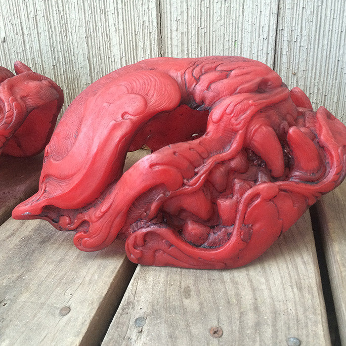GLOW IN THE DARK TRANSLUCENT RED PANTHER MASK
