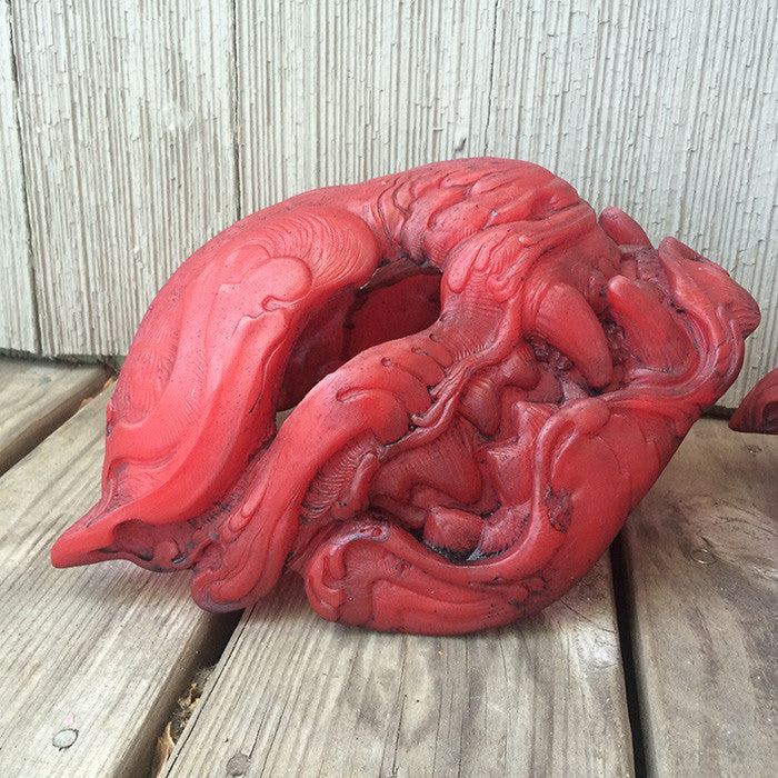GLOW IN THE DARK TRANSLUCENT RED PANTHER MASK