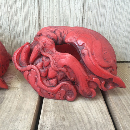 GLOW IN THE DARK TRANSLUCENT RED PANTHER MASK