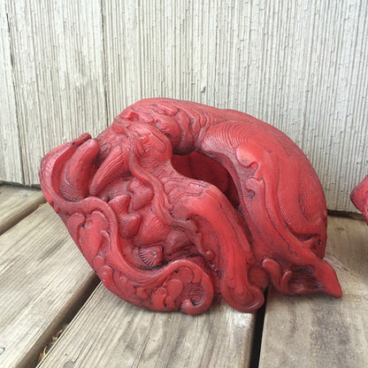 GLOW IN THE DARK TRANSLUCENT RED PANTHER MASK