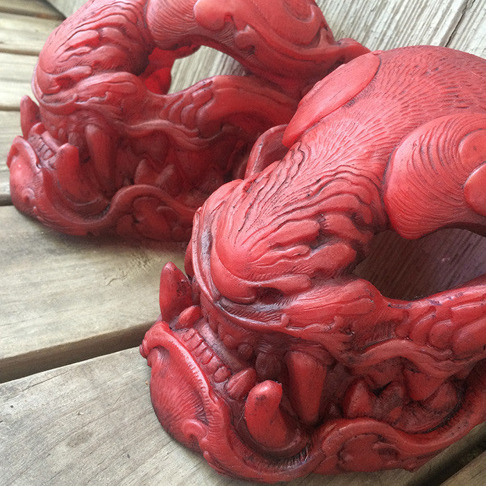 GLOW IN THE DARK TRANSLUCENT RED PANTHER MASK
