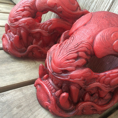 GLOW IN THE DARK TRANSLUCENT RED PANTHER MASK