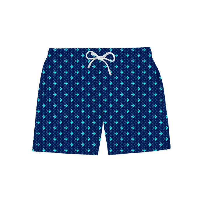 Nachhaltige Kinder-Badehose aus recyceltem Material – Modell Gorgeous GeoFish von Noah*s Ocean.