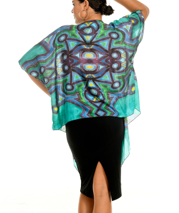 Green Mandala Kimono - Yelena Noah Designs