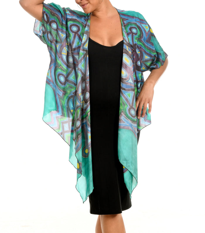 Green Mandala Kimono - Yelena Noah Designs