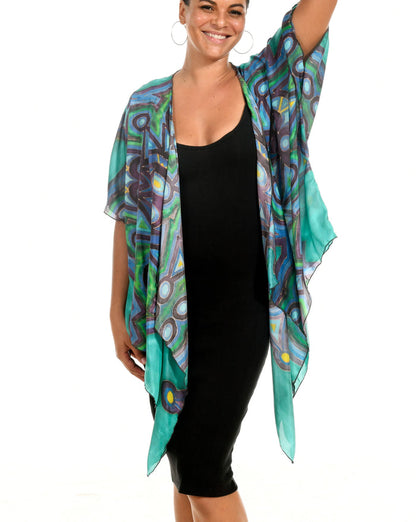 Green Mandala Kimono - Yelena Noah Designs