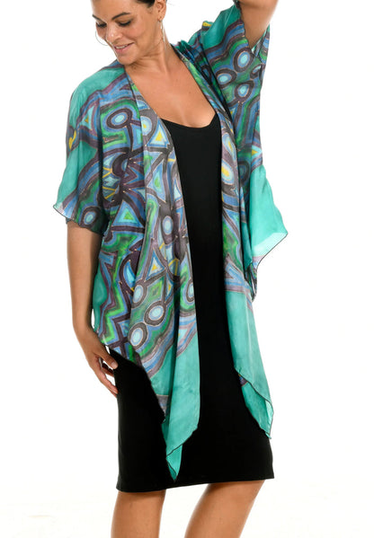 Green Mandala Kimono - Yelena Noah Designs