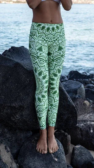 Green Mandala Yoga Pant - Yelena Noah Designs