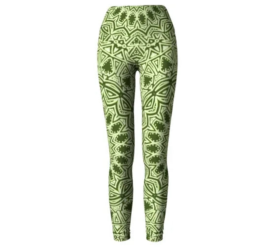 Green Mandala Yoga Pant - Yelena Noah Designs