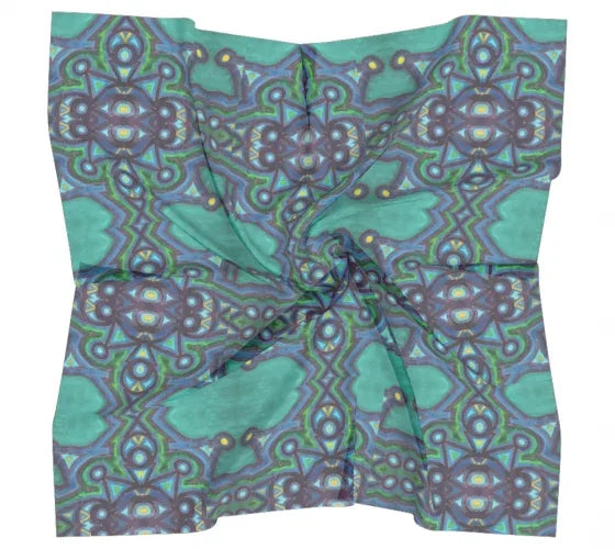 Green Reflection Square Scarf - Yelena Noah Designs
