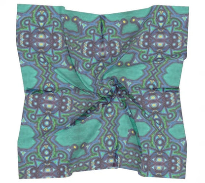 Green Reflection Square Scarf - Yelena Noah Designs