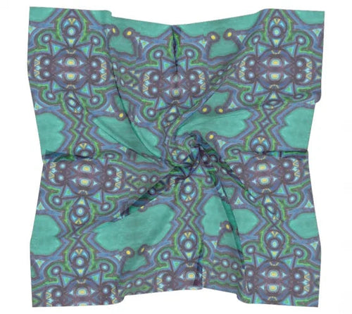 Green Reflection Square Scarf - Yelena Noah Designs