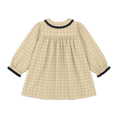 Organic Cotton Hand Smocked Gingham Baby Dress, Back