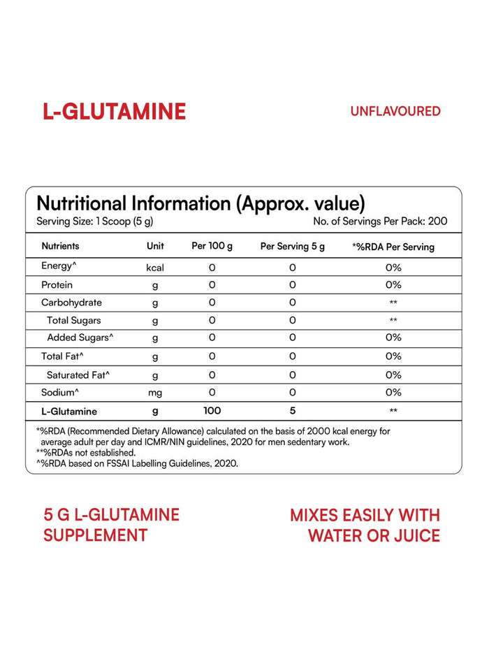 Happy Organs L-Glutamine Muscle Recovery & Gut Health Powder (300g)