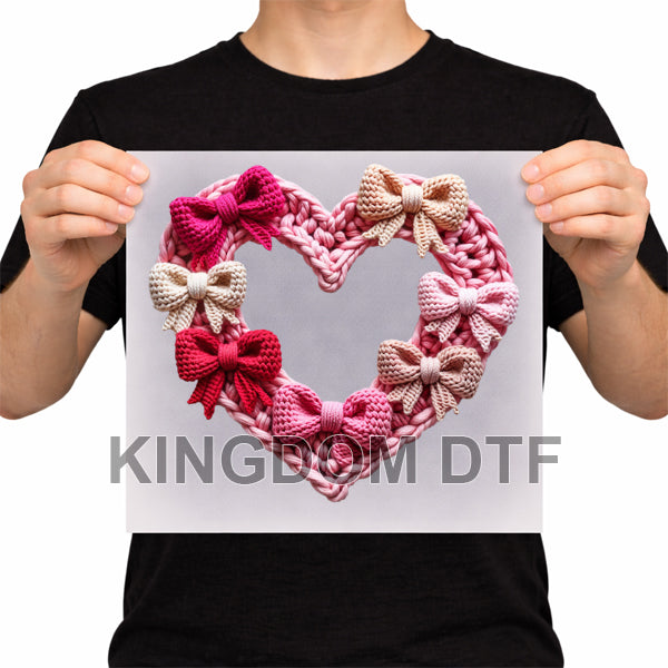 Heart Faux Crochet DTF Transfers - Ready To Press