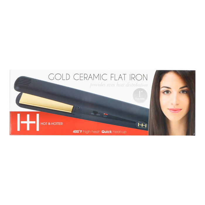 Hot & Hotter Gold Ceramic 1" Flat Iron - ikatehouse