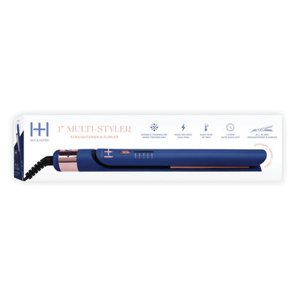 Hot & Hotter Multi Styler Straightener & Curler 1" Blue - ikatehouse